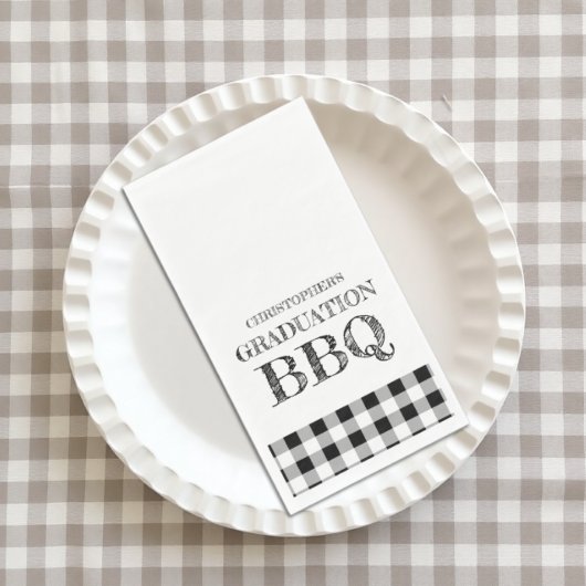 Graduation BBQ Gingham Serviette