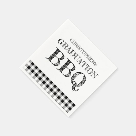 Graduation BBQ Gingham Serviette (Ecke)
