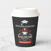 Graduation BBQ Party Backyard Black Color Pappbecher (Vorderseite)
