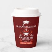 Graduation BBQ Party Backyard Red Color Pappbecher (Rückseite)