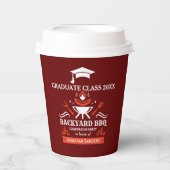 Graduation BBQ Party Backyard Red Color Pappbecher (Vorderseite)