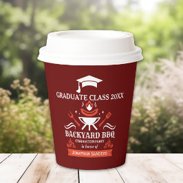 Graduation BBQ Party Backyard Red Color Pappbecher