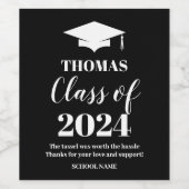 Graduation black and white wine label weinetikett (Einzelnes Label)