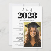 Graduation Black Cap And Tassel Photo Open House  Einladung (Vorderseite)