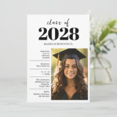 Graduation Black Cap And Tassel Photo Open House  Einladung (Stehend Vorderseite)