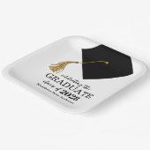 Graduation Black Cap And Tassel Photo Open House  Pappteller (Gewinkelt)