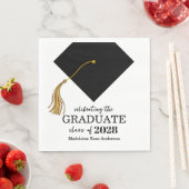 Graduation Black Cap And Tassel Photo Open House  Serviette (Beispiel)