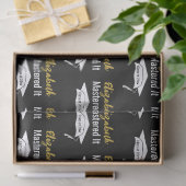 Graduation Black White and Gold Name Mastered It Seidenpapier (Geschenk)