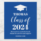 Graduation blue wine label weinetikett (Einzelnes Label)