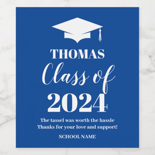 Graduation blue wine label weinetikett (Einzelnes Label)