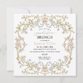 Graduation Brunch elegant modern watercolor Einladung (Vorderseite)