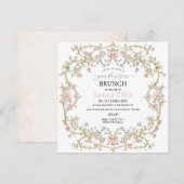 Graduation Brunch elegant modern watercolor Einladung (Vorne/Hinten)
