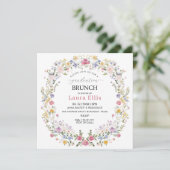 Graduation Brunch elegant modern watercolor Einladung (Stehend Vorderseite)