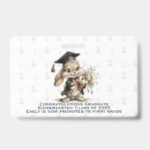 Graduation Bunny Badge Clip – Cute Diploma Pattern Ausweis (Vorderseite)