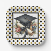 Graduation Cap And Diploma Pappteller (Vorderseite)