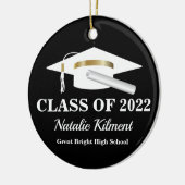 Graduation Cap Black and Gold Class of 2022 Foto Keramik Ornament (Links)