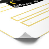 Graduation Cap Black Hat Class 2024 White Schrifta Poster (Ecke)