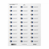 Graduation Cap Blue Gold Football Rücksendeadresse (Vorne)