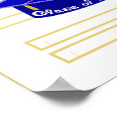 Graduation Cap Blue Hat Class 2024 White Glitzer Poster (Ecke)