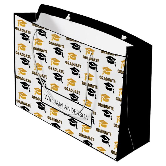 Graduation Cap Celebration Große Geschenktüte (Rückseite Schrägansicht)