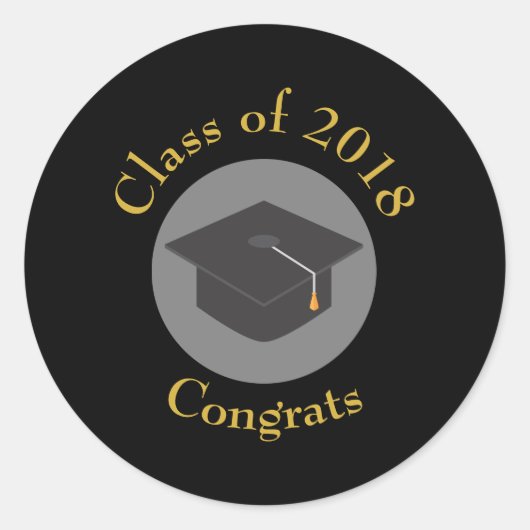 Graduation Cap Class of 20xx Classic Round Sticker (Vorderseite)