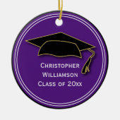 Graduation Cap Class of Keepake School Lila Keramik Ornament (Vorne)