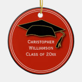 Graduation Cap Class of Keepake School Orange Keramik Ornament (Vorne)