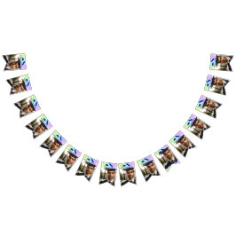 Graduation Cap, Diploma & 16-Foto Blue on Rainbow Wimpelkette