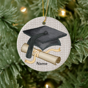 Graduation Cap Diploma Keramik Keramik Ornament