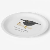Graduation Cap Diploma Personalized Party Pappteller (Schrägansicht)
