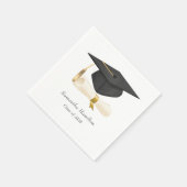 Graduation Cap Diploma Personalized Party  Serviette (Ecke)