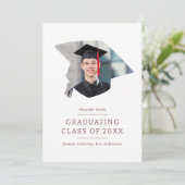 Graduation Cap Maroon 1 Foto Abschluss Ankündigung (Stehend Vorderseite)