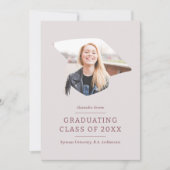 Graduation Cap Maroon Pink 1 Foto Abschluss Ankündigung (Vorderseite)