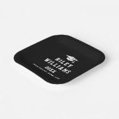 Graduation cap Name Jahr Uni Sport Schriftart Schw Pappteller (Gewinkelt)