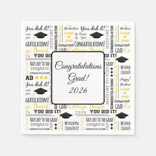 Graduation Cap Napkins Serviette (Vorderseite)