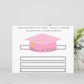 Graduation Cap Pink Party Hat 2026 Silver (Stehend Vorderseite)