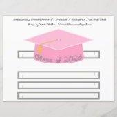 Graduation Cap Pink Party Hat 2026 Silver (Vorderseite)