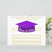 Graduation Cap Purple Party Hat 2026 in White (Stehend Vorderseite)