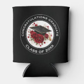 Graduation Cap & Red Roses Class of 20XX  Dosenkühler (Vorderseite)