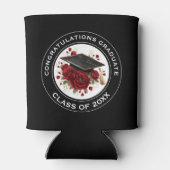 Graduation Cap & Red Roses Class of 20XX  Dosenkühler (Rückseite)
