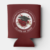 Graduation Cap & Red Roses Class of 20XX  Dosenkühler (Rückseite)