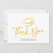 Graduation Cap Script Class of 2025 Dankeskarte (Vorderseite)