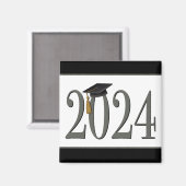 Graduation Cap Simple Modern Trendy 2024 Magnet (Vorderseite/Rückseite)