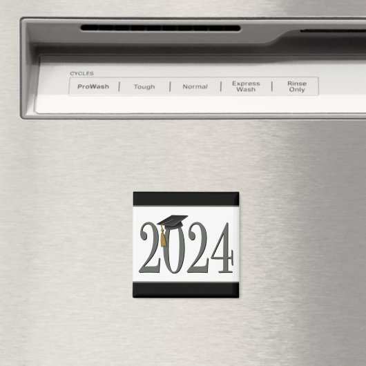 Graduation Cap Simple Modern Trendy 2024 Magnet (In Situ (Geschirrspüler))