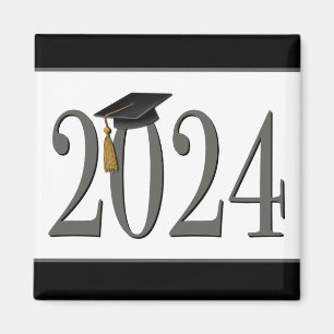 Graduation Cap Simple Modern Trendy 2024 Magnet