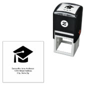 Graduation Cap Square - Briefmarke der selbstständ Permastempel (Beispiel)