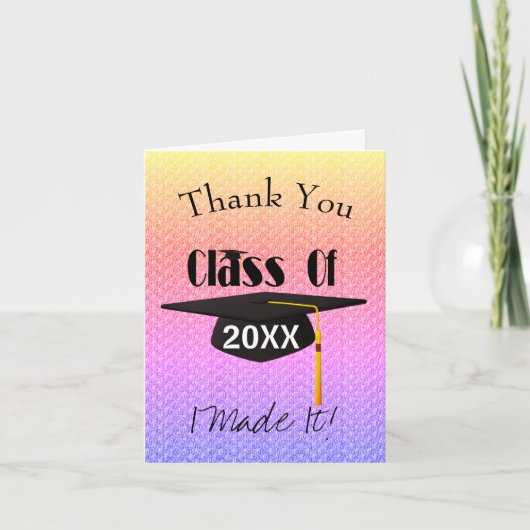 Graduation Cap Tassel Ich machte es dank Ihrer Kar Karte (Vorderseite)