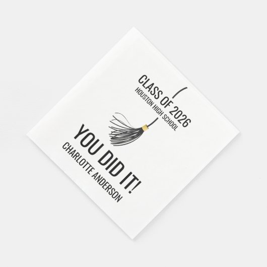 Graduation Cap Tassel Paper Serviette (Ecke)