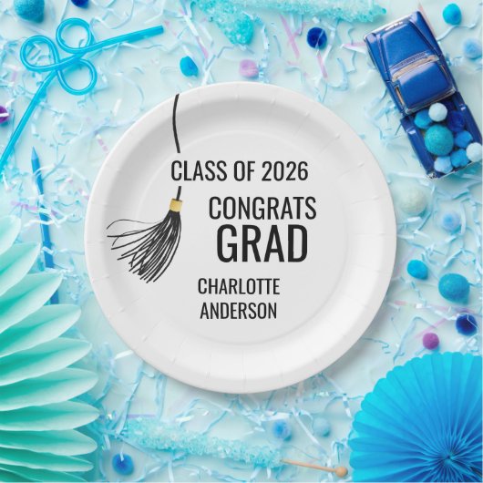 Graduation Cap Tassel Pappteller (Party)