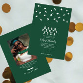 Graduation Cap Toss Green & White Grad Party Einladung